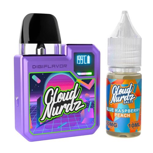 Geekvape Digi-Q Kit + Daddy's Vapor Salts - Purple/Blue Raspberry Peach